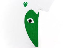 CDG PLAY GREEN HEART T-SHIRT-WHITE