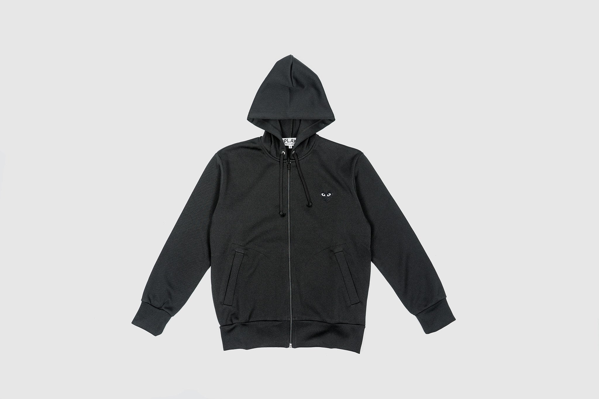 CDG PLAY FULL ZIP HOODY-BLACK