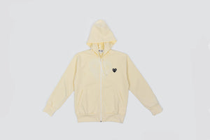 CDG PLAY FULL ZIP HOODY-IVORY