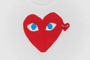 CDG PLAY BLUES EYES RED HEART T-SHIRT