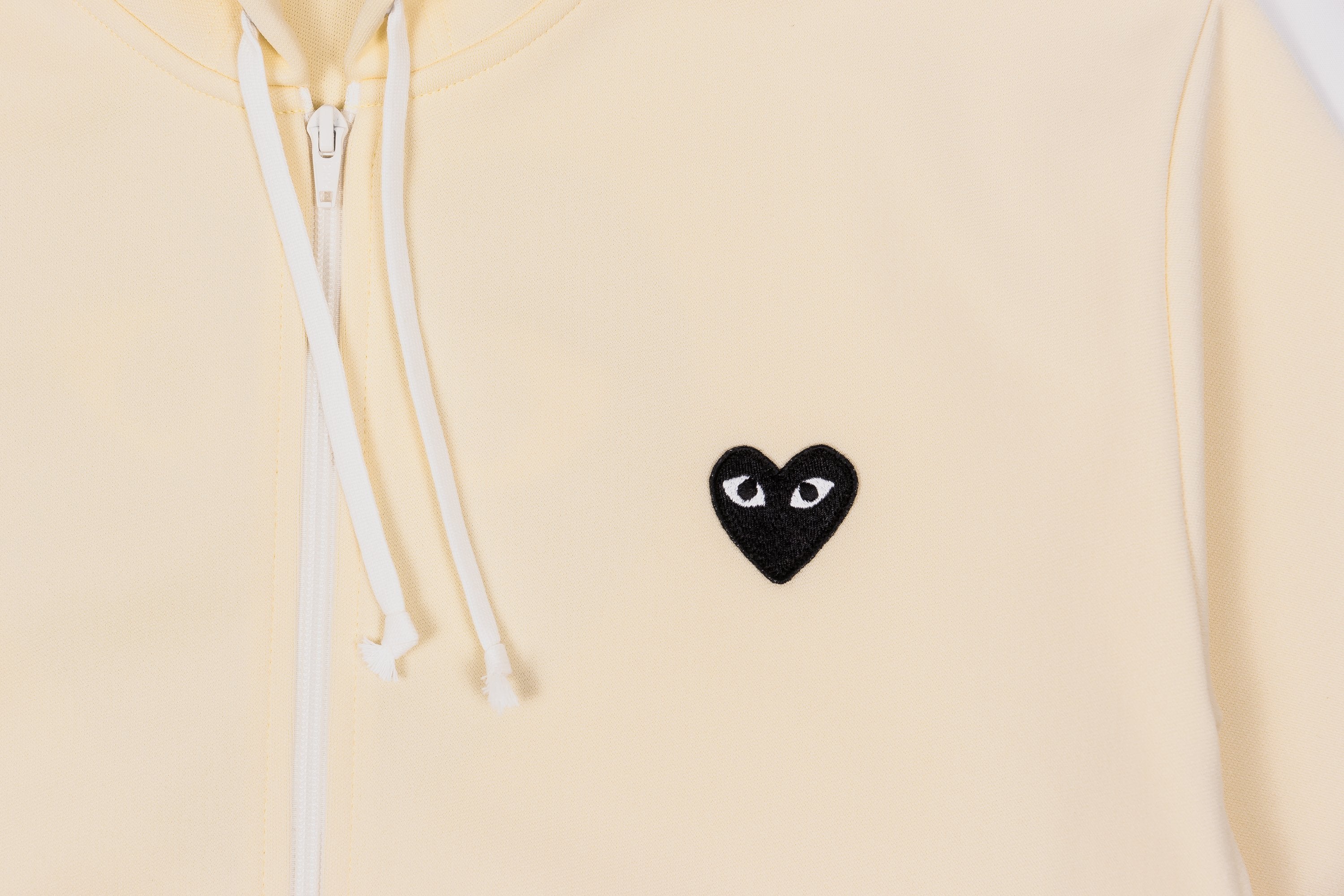 CDG PLAY FULL ZIP HOODY-IVORY