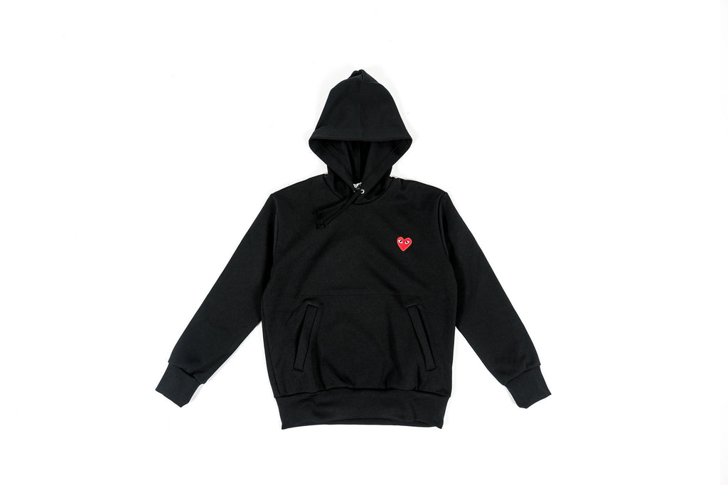 CDG PLAY HOODED SWEATSHIRT - BLACK