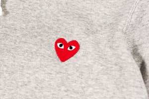 CDG PLAY HOODED SWEATSHIRT - GREY