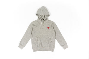 CDG PLAY HOODED SWEATSHIRT - GREY