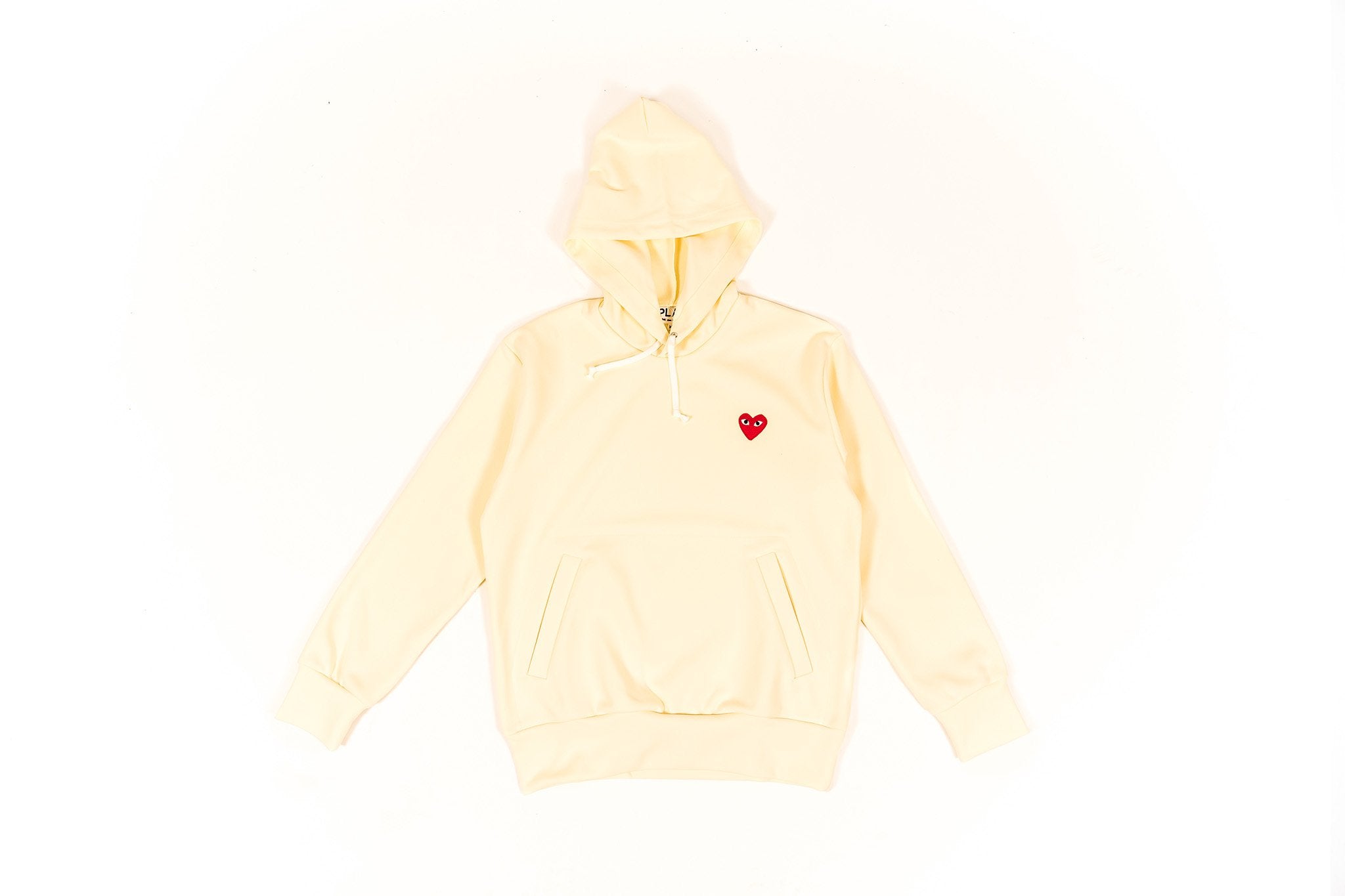 CDG PLAY HOODED SWEATSHIRT-IVORY