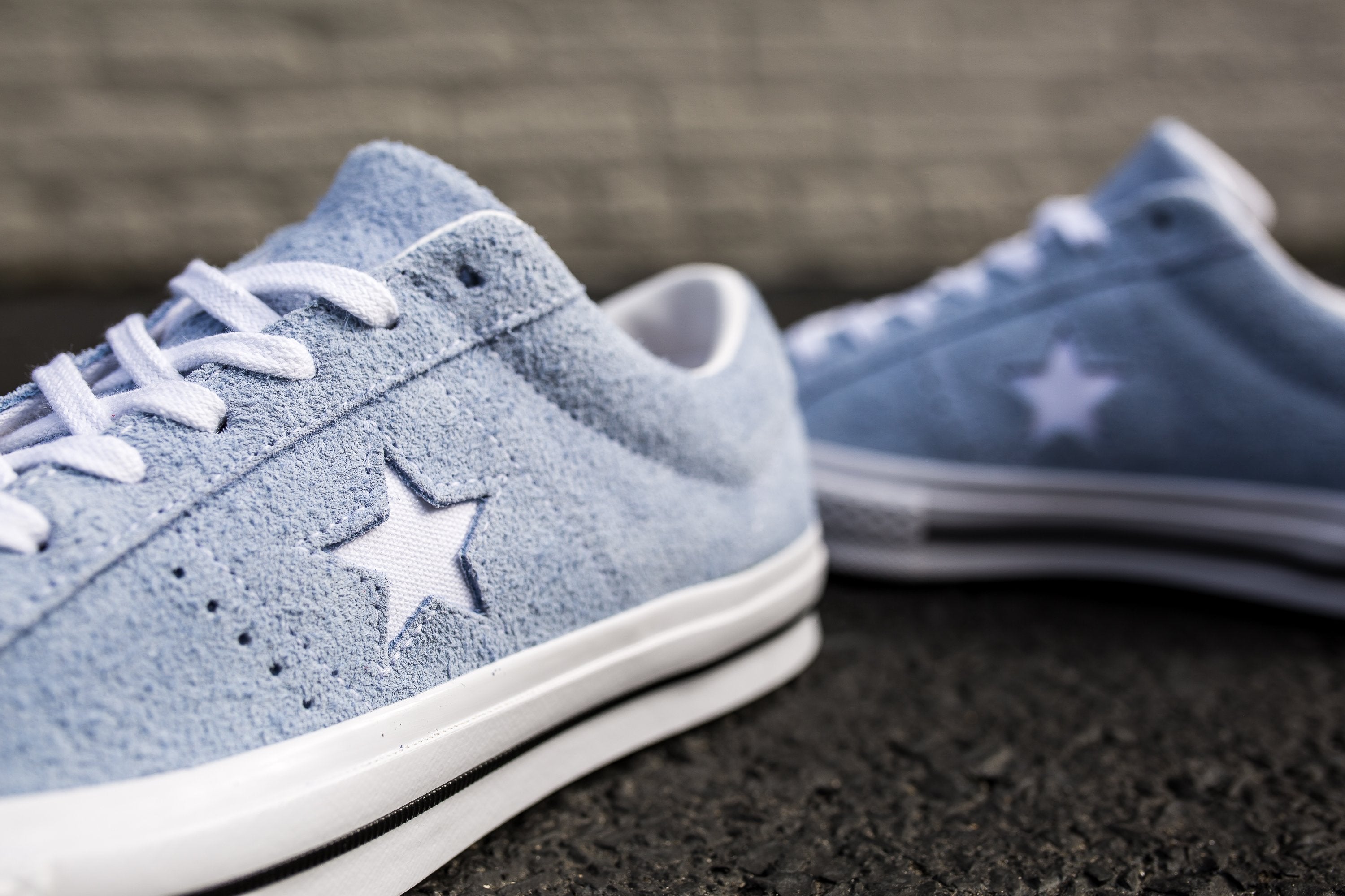 CONVERSE ONE STAR PREMIUM SUEDE LOW TOP - BLUE CHILL