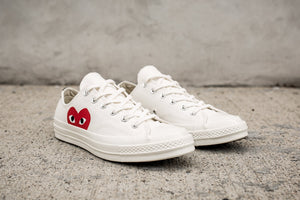 CDG PLAY CONVERSE CHUCK TAYLOR ALL-STAR '70 OX - WHITE