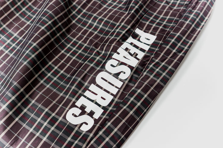 PLEASURES POLY PLAID TRACK PANT