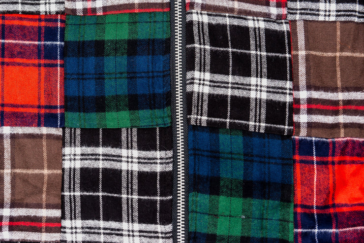 STUSSY PATCHWORK ZIP UP L/S FLANNEL SHIRT