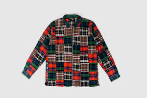 STUSSY PATCHWORK ZIP UP L/S FLANNEL SHIRT